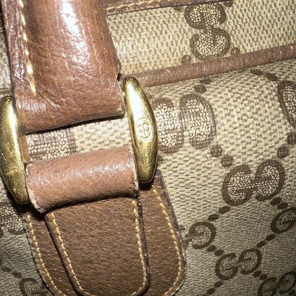 Authentic Gucci Vintage GG Supreme Double Handle Satchel Bag - Picture 4 of 16
